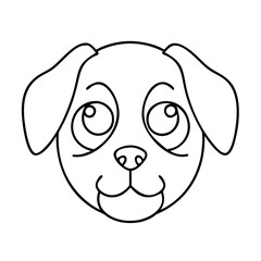 puppy eyes icon, puppy eyes line art - simple line art of puppy eyes, perfect for puppy eyes logos and icons