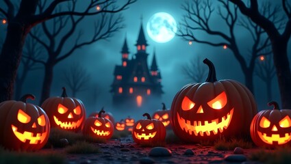 halloween background with pumpkin