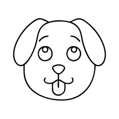 puppy face icon, puppy face line art - simple line art of puppy face, perfect for puppy face logos and icons