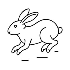 Obraz premium rabbit hopping icon, rabbit hopping line art - simple line art of rabbit hopping, perfect for rabbit hopping logos and icons