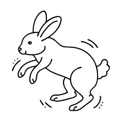 rabbit hopping icon, rabbit hopping line art - simple line art of rabbit hopping, perfect for rabbit hopping logos and icons