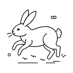 rabbit hopping icon, rabbit hopping line art - simple line art of rabbit hopping, perfect for rabbit hopping logos and icons
