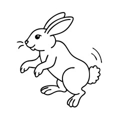 rabbit hopping icon, rabbit hopping line art - simple line art of rabbit hopping, perfect for rabbit hopping logos and icons