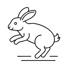 rabbit hopping icon, rabbit hopping line art - simple line art of rabbit hopping, perfect for rabbit hopping logos and icons