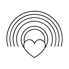 rainbow heart icon, rainbow heart line art - simple line art of rainbow heart, perfect for rainbow heart logos and icons