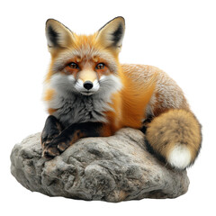 Obraz premium Wild fox resting on rock nature scene wildlife photography