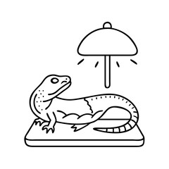 reptile basking lamp icon, reptile basking lamp line art - simple line art of reptile basking lamp, perfect for reptile basking lamp logos and icons