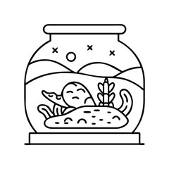 reptile terrarium icon, reptile terrarium line art - simple line art of reptile terrarium, perfect for reptile terrarium logos and icons