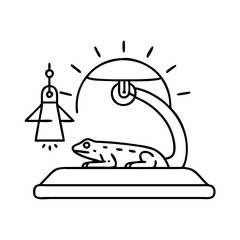 reptile basking lamp icon, reptile basking lamp line art - simple line art of reptile basking lamp, perfect for reptile basking lamp logos and icons
