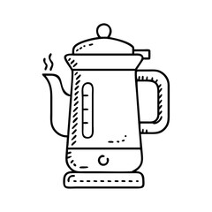 retro coffee percolator icon, retro coffee percolator line art - simple line art of retro coffee percolator, perfect for retro coffee percolator logos and icons