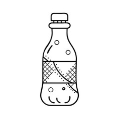 retro soda bottle icon, retro soda bottle line art - simple line art of retro soda bottle, perfect for retro soda bottle logos and icons