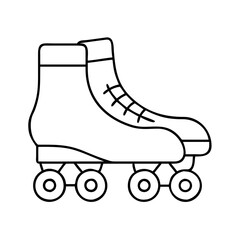 roller skates icon, roller skates line art - simple line art of roller skates, perfect for roller skates logos and icons