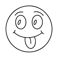 silly prank face icon, silly prank face line art - simple line art of silly prank face, perfect for silly prank face logos and icons