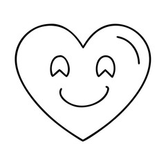 smiling heart icon, smiling heart line art - simple line art of smiling heart, perfect for smiling heart logos and icons