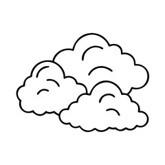 soft clouds icon, soft clouds line art - simple line art of soft clouds, perfect for soft clouds logos and icons