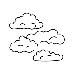 soft clouds icon, soft clouds line art - simple line art of soft clouds, perfect for soft clouds logos and icons