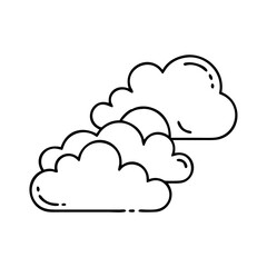 soft clouds icon, soft clouds line art - simple line art of soft clouds, perfect for soft clouds logos and icons