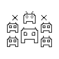 space invaders icon, space invaders line art - simple line art of space invaders, perfect for space invaders logos and icons