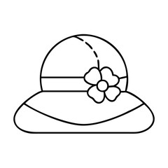 spring hat icon, spring hat line art - simple line art of spring hat, perfect for spring hat logos and icons