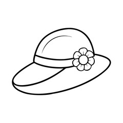 spring hat icon, spring hat line art - simple line art of spring hat, perfect for spring hat logos and icons