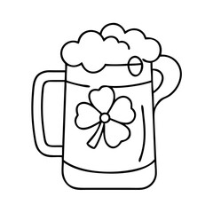 st patrick s day mug icon, st patrick s day mug line art - simple line art of st patrick s day mug, perfect for st patrick s day mug logos and icons