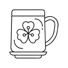 st patrick s day mug icon, st patrick s day mug line art - simple line art of st patrick s day mug, perfect for st patrick s day mug logos and icons