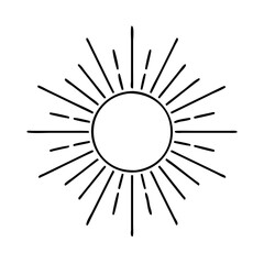 sunbeam icon, sunbeam line art - simple line art of sunbeam, perfect for sunbeam logos and icons