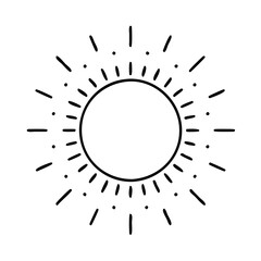 sunbeam icon, sunbeam line art - simple line art of sunbeam, perfect for sunbeam logos and icons