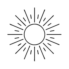 sunbeam icon, sunbeam line art - simple line art of sunbeam, perfect for sunbeam logos and icons