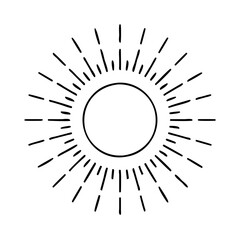 sunbeam icon, sunbeam line art - simple line art of sunbeam, perfect for sunbeam logos and icons