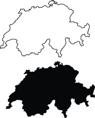 Switzerland Country Map Silhouette Design
