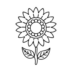 sunflower icon, sunflower line art - simple line art of sunflower, perfect for sunflower logos and icons