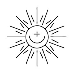 sun symbol positivity icon, sun symbol positivity line art - simple line art of sun symbol positivity, perfect for sun symbol positivity logos and icons