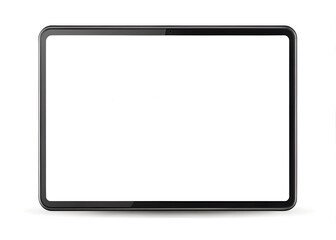 Digital Canvas: A sleek, modern tablet featuring a blank, bright display, perfect for showcasing applications, media, or digital content.
