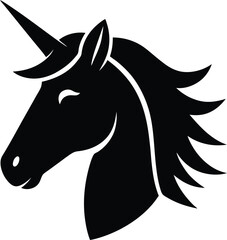 Unicorn Head Silhouette Vector Art