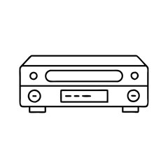 vhs player icon, vhs player line art - simple line art of vhs player, perfect for vhs player logos and icons