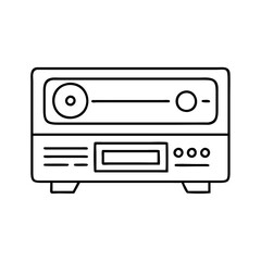 vhs player icon, vhs player line art - simple line art of vhs player, perfect for vhs player logos and icons