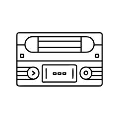 vhs player icon, vhs player line art - simple line art of vhs player, perfect for vhs player logos and icons