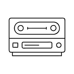 vhs player icon, vhs player line art - simple line art of vhs player, perfect for vhs player logos and icons