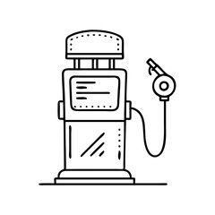 vintage gas pump icon, vintage gas pump line art - simple line art of vintage gas pump, perfect for vintage gas pump logos and icons