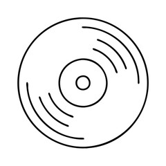 vinyl record icon, vinyl record line art - simple line art of vinyl record, perfect for vinyl record logos and icons