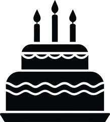 Birthday Cake Stencil Vector Design
