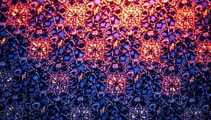 Geometric lace motif, repetitive grid structure , fabric, white, lace