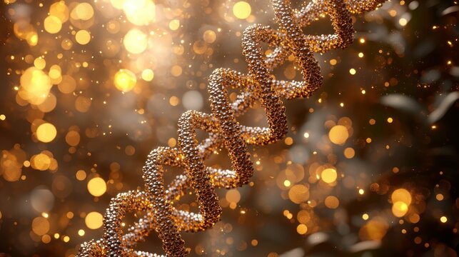 Golden DNA Strand: A Luxurious Representation of Genetic Code