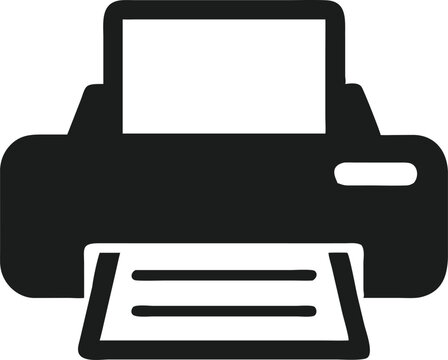 black printer icon, printing documents clip art preview
