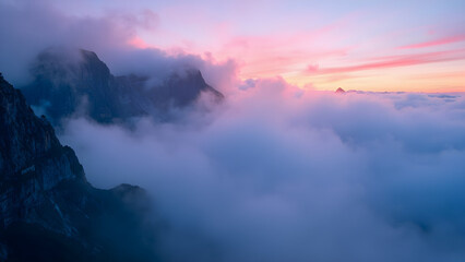 Fototapeta premium Ethereal Mountain Landscape at Dusk