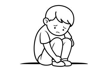 Crying Toddler Minimalist Drawing