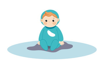 Child in Onesie Minimal Illustration