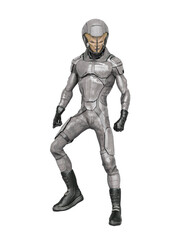 alien soldier is looking down