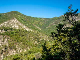 hills in the Southern Alps in France
